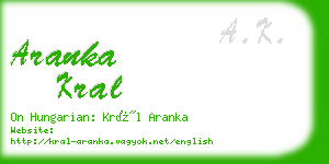 aranka kral business card